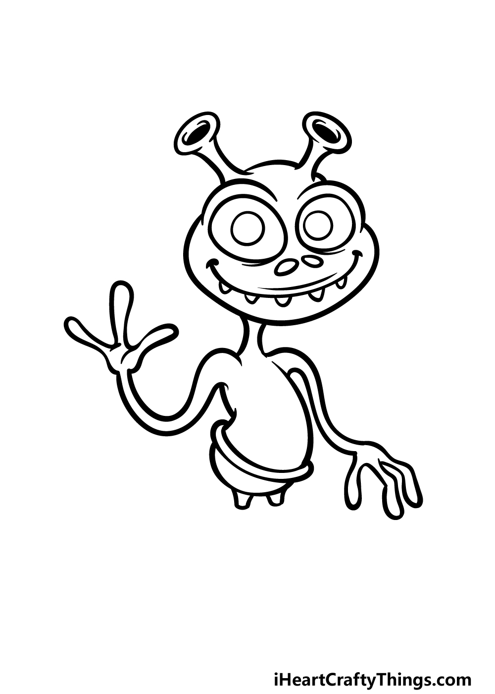how to draw a Cartoon Alien step 4