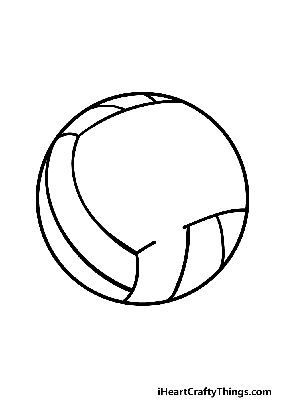 how to draw a cartoon volleyball step 4