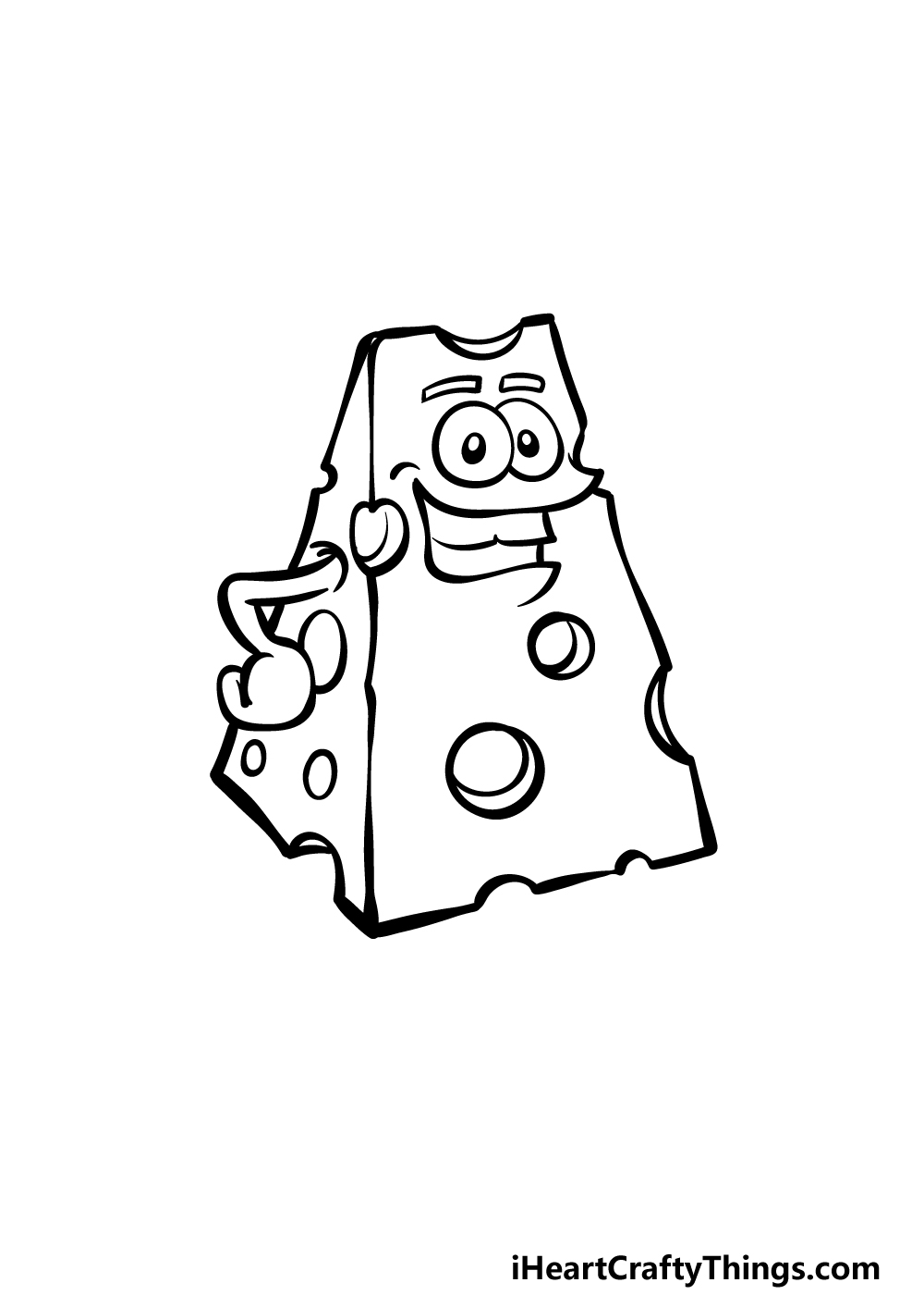how to draw a cartoon cheese step 4