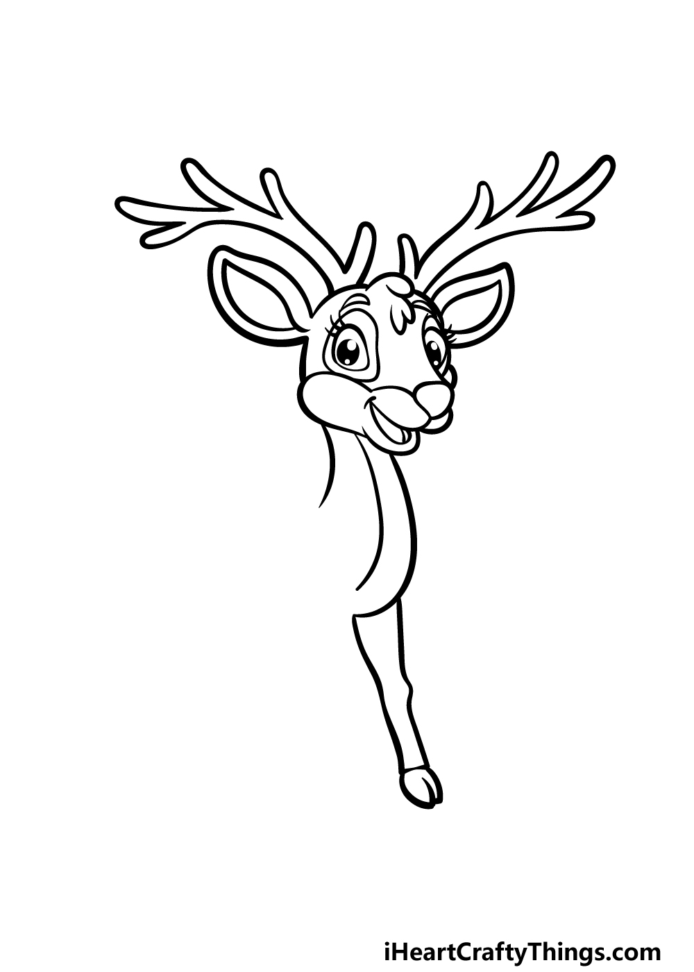 how to draw a cartoon deer step 4
