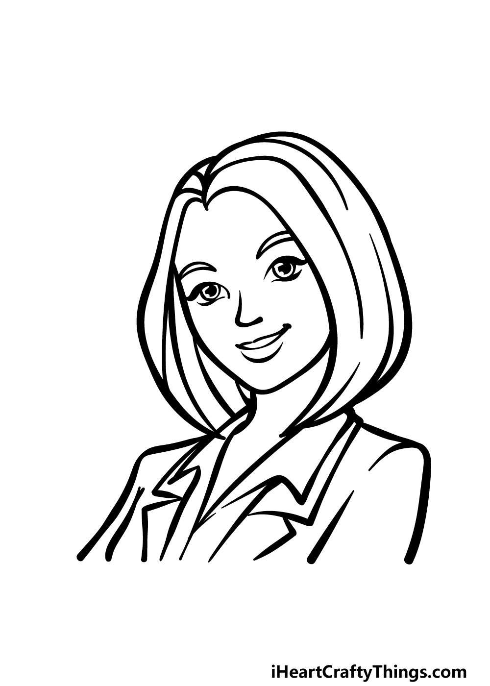 how to draw a cartoon woman step 5