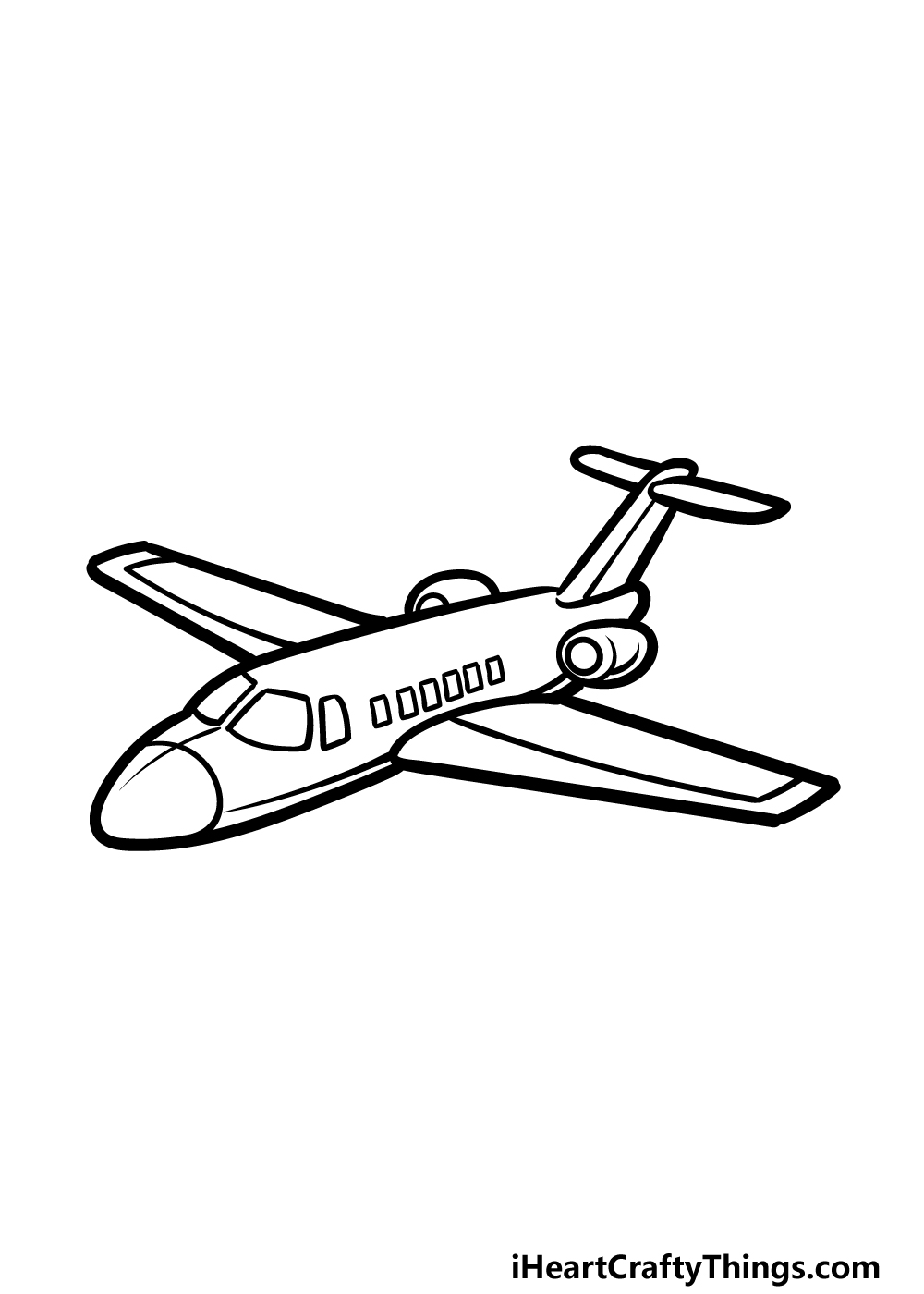 how to draw a cartoon airplane step 5