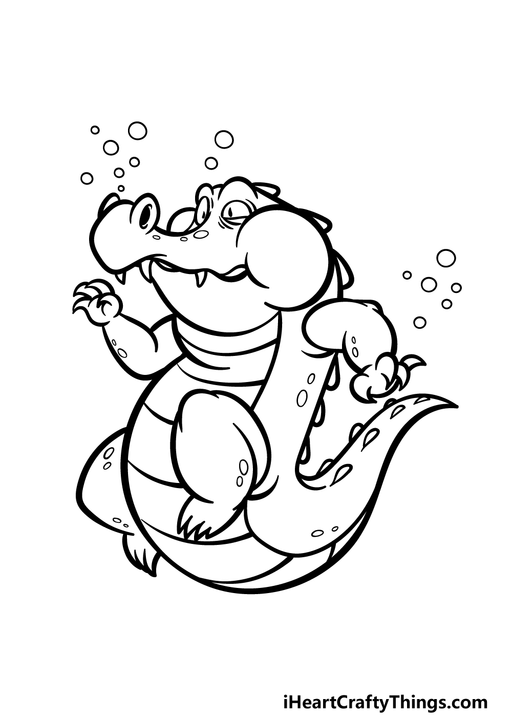 how to draw a cartoon crocodile step 5