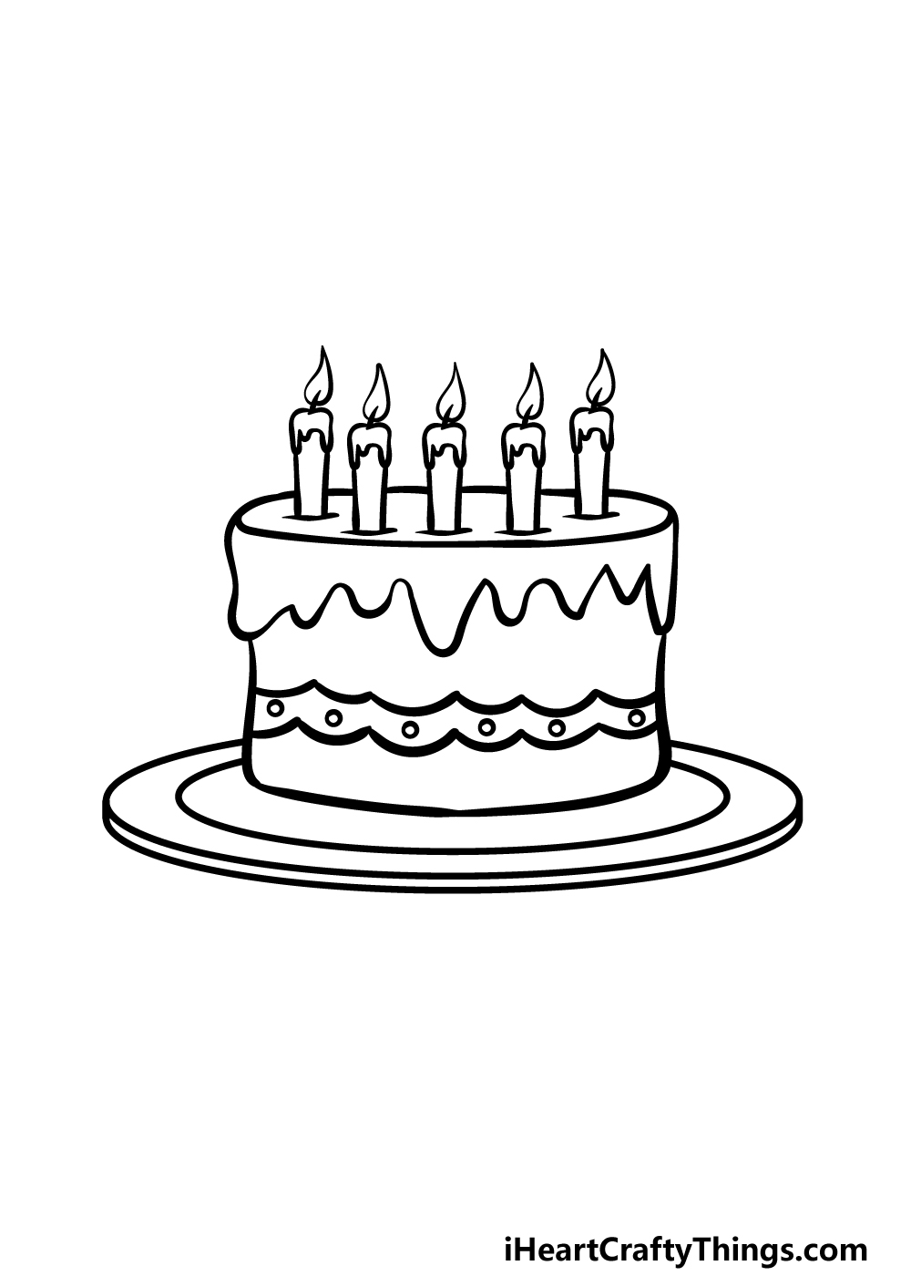 how to draw a cartoon cake step 5