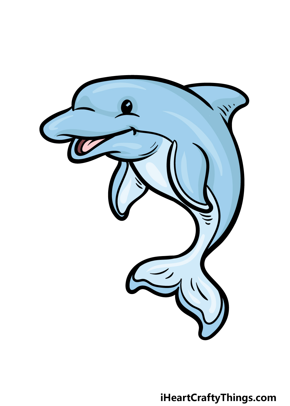 how to draw a cartoon dolphin step 6