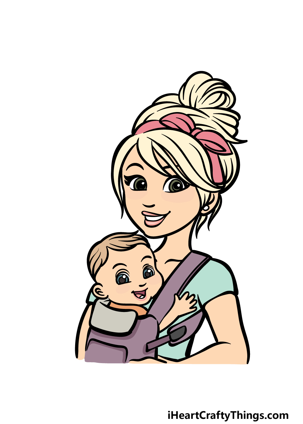how to draw a cartoon mom step 6