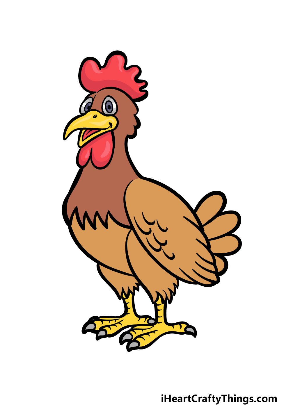how to draw a cartoon chicken step 6