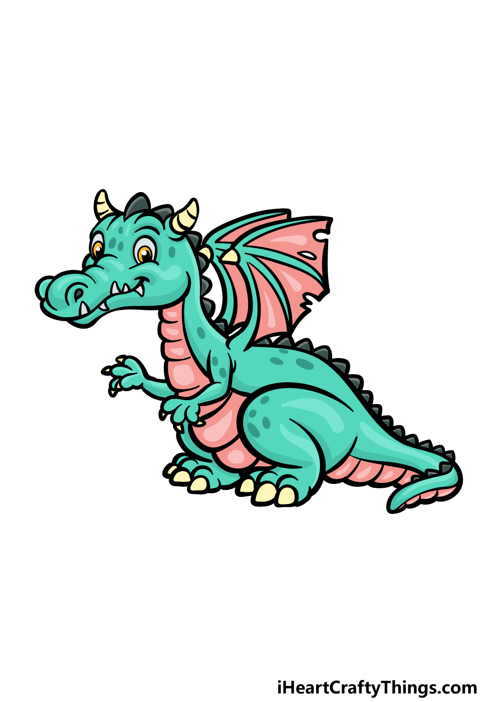 how to draw a cartoon dragon step 6