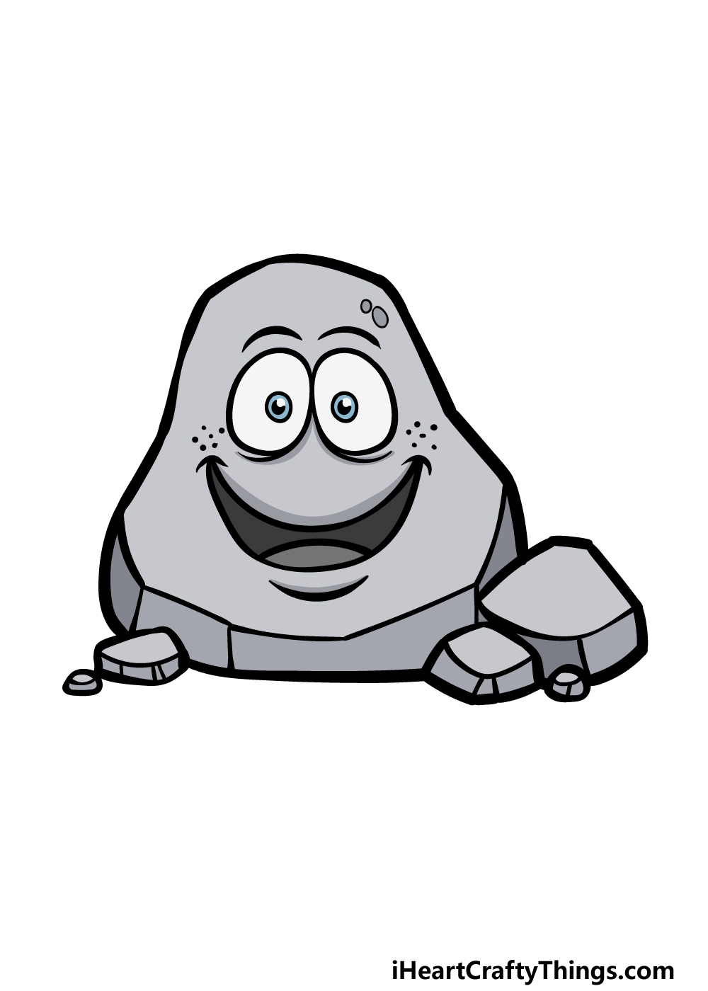 how to draw a cartoon rock step 6