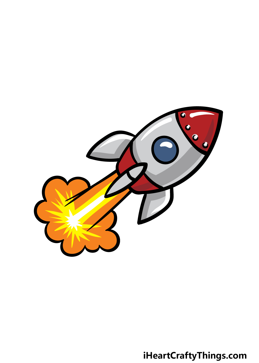 how to draw a cartoon spaceship step 6