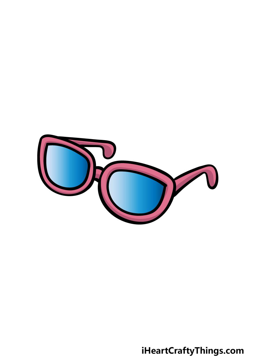 how to draw cartoon sunglasses step 6
