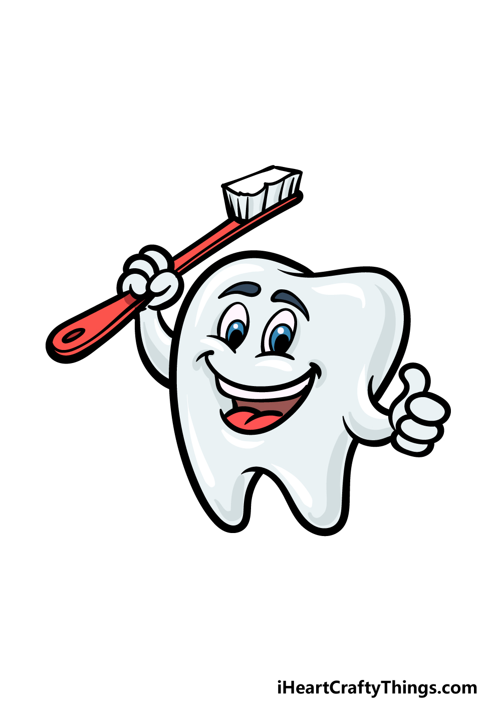 how to draw a cartoon tooth step 6