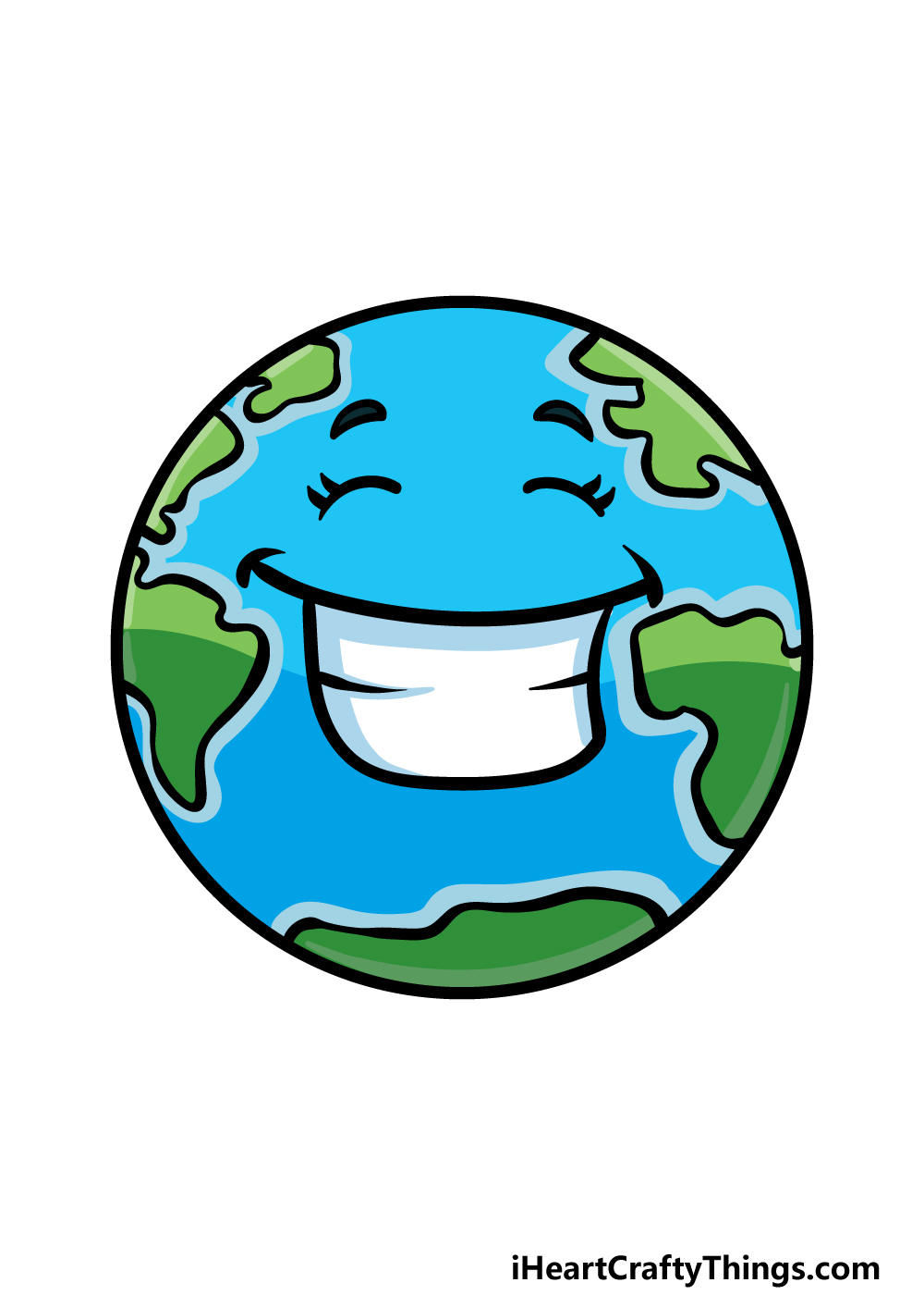 how to draw a cartoon world step 6