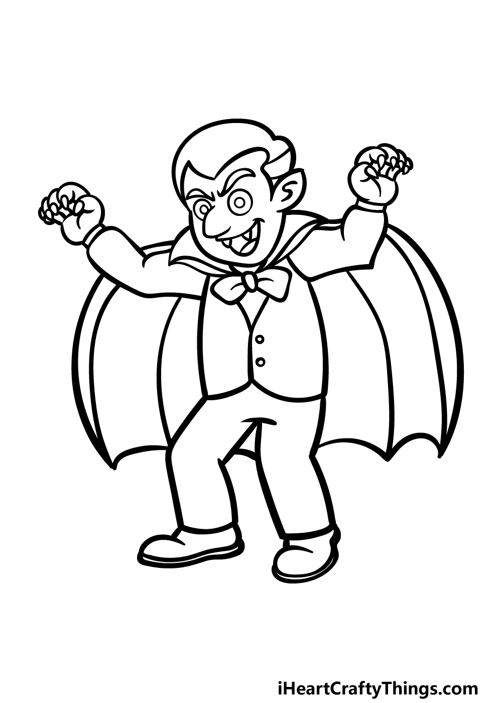 how to draw a cartoon vampire step 6