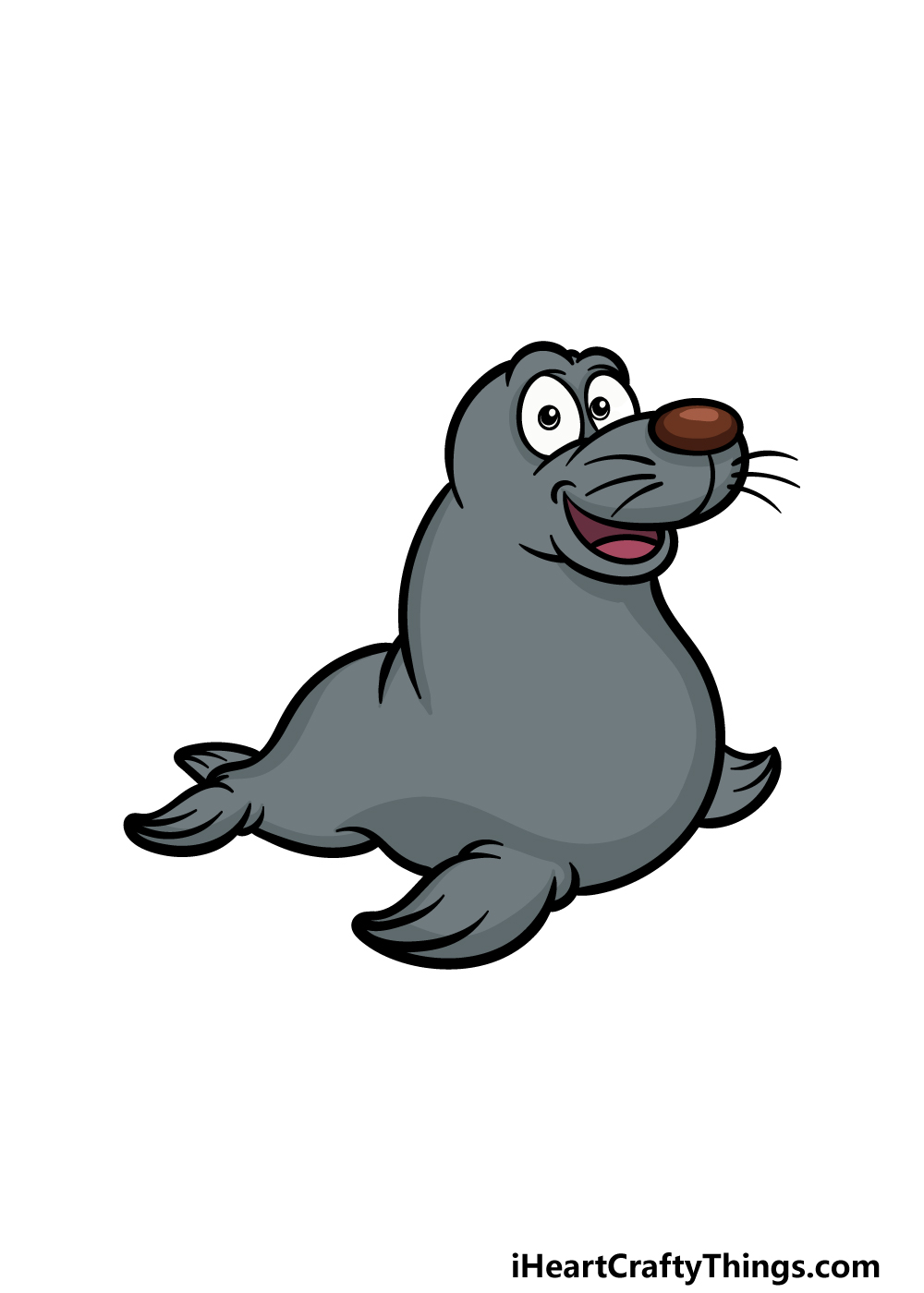 how to draw a cartoon seal step 6