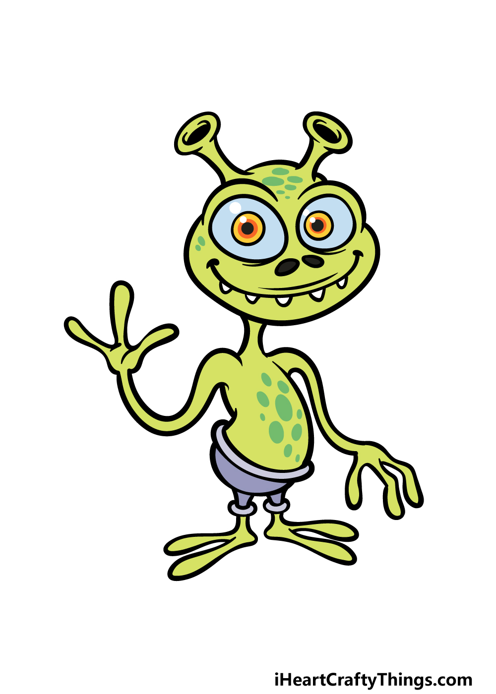 how to draw a Cartoon Alien step 6