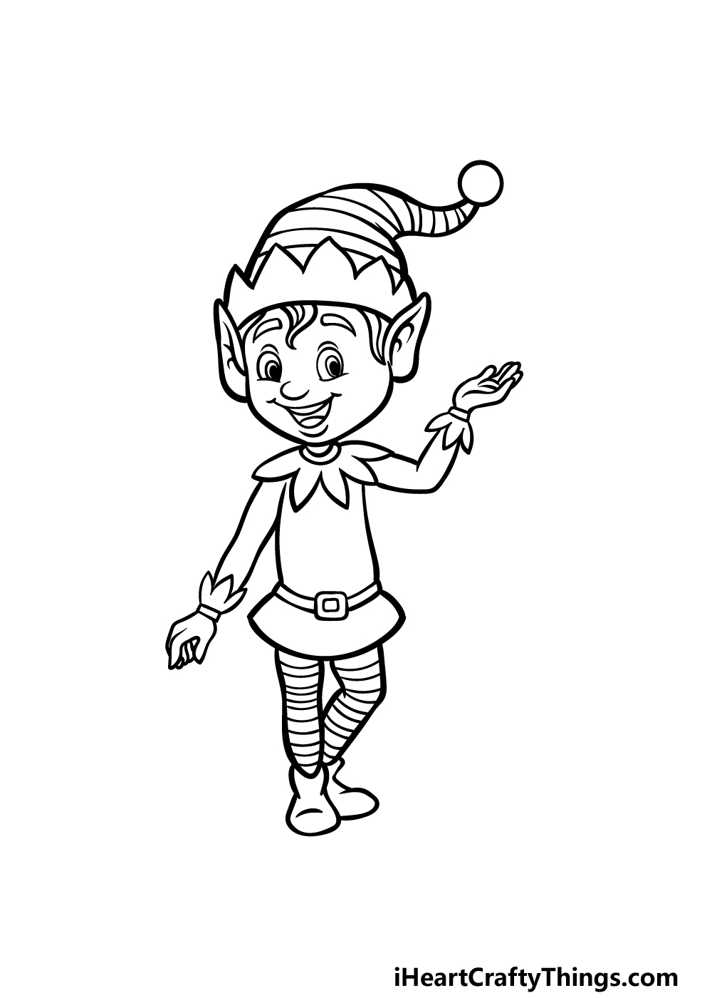 how to draw a cartoon elf step 6