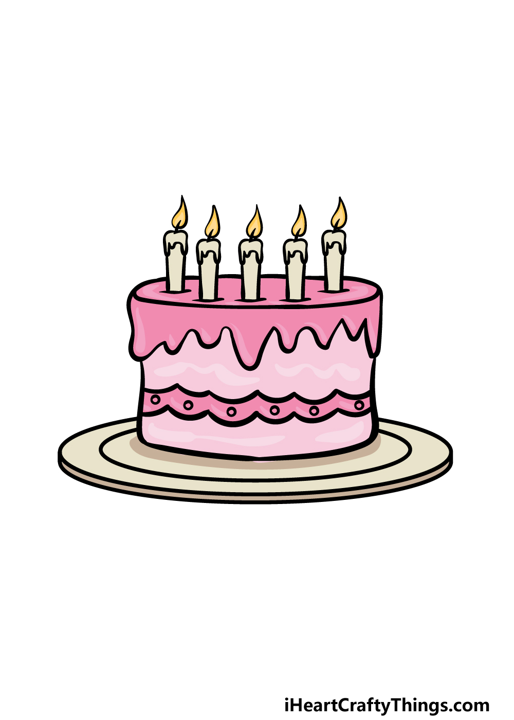 how to draw a cartoon cake step 6