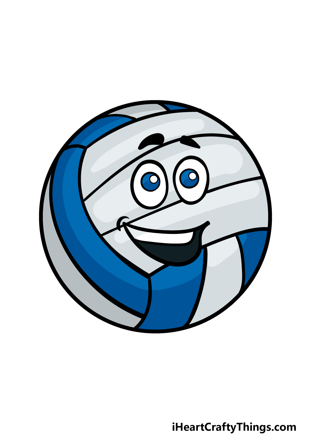 how to draw a cartoon volleyball step 7