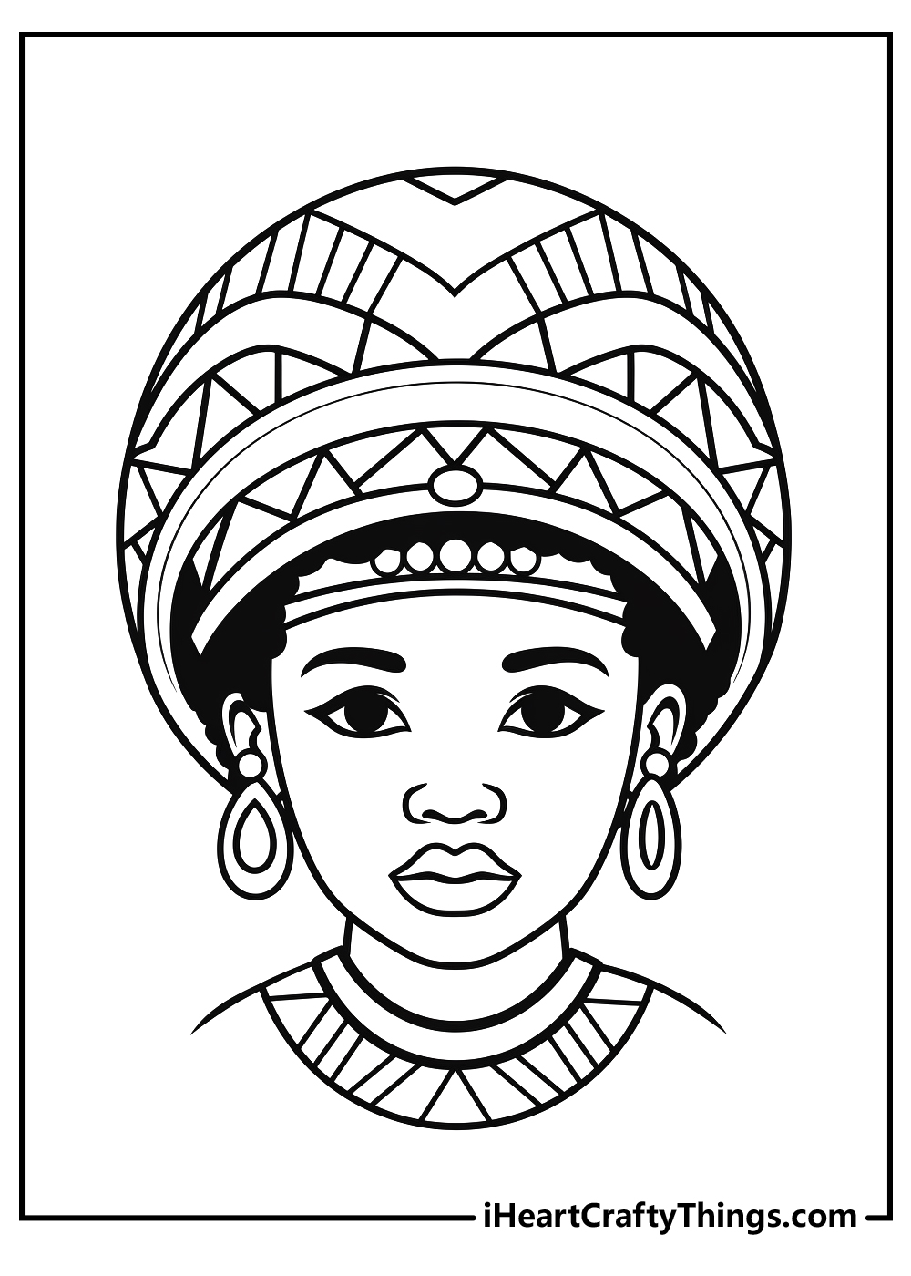 Traditional African clothing coloring pages