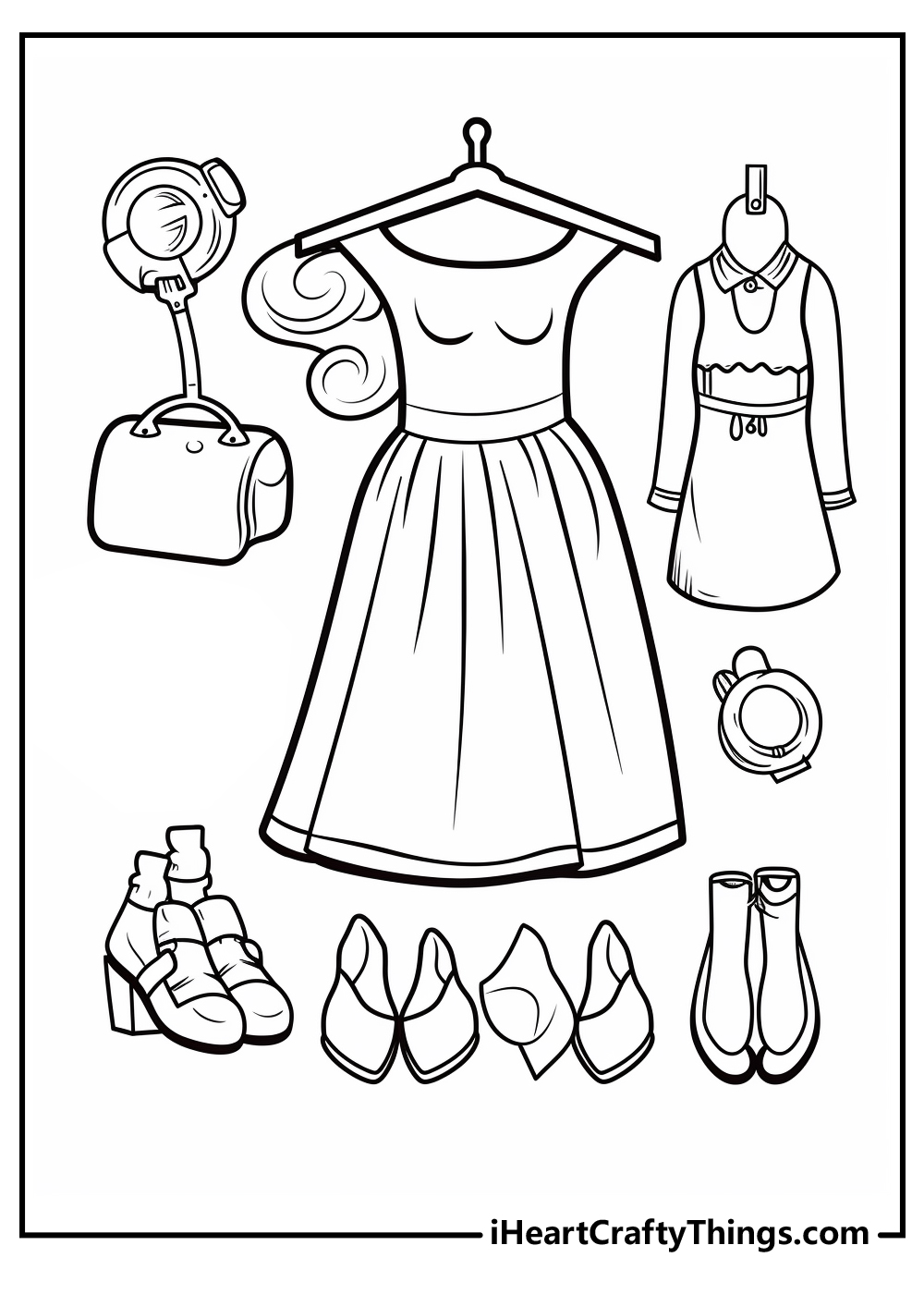 girly coloring printable sheet