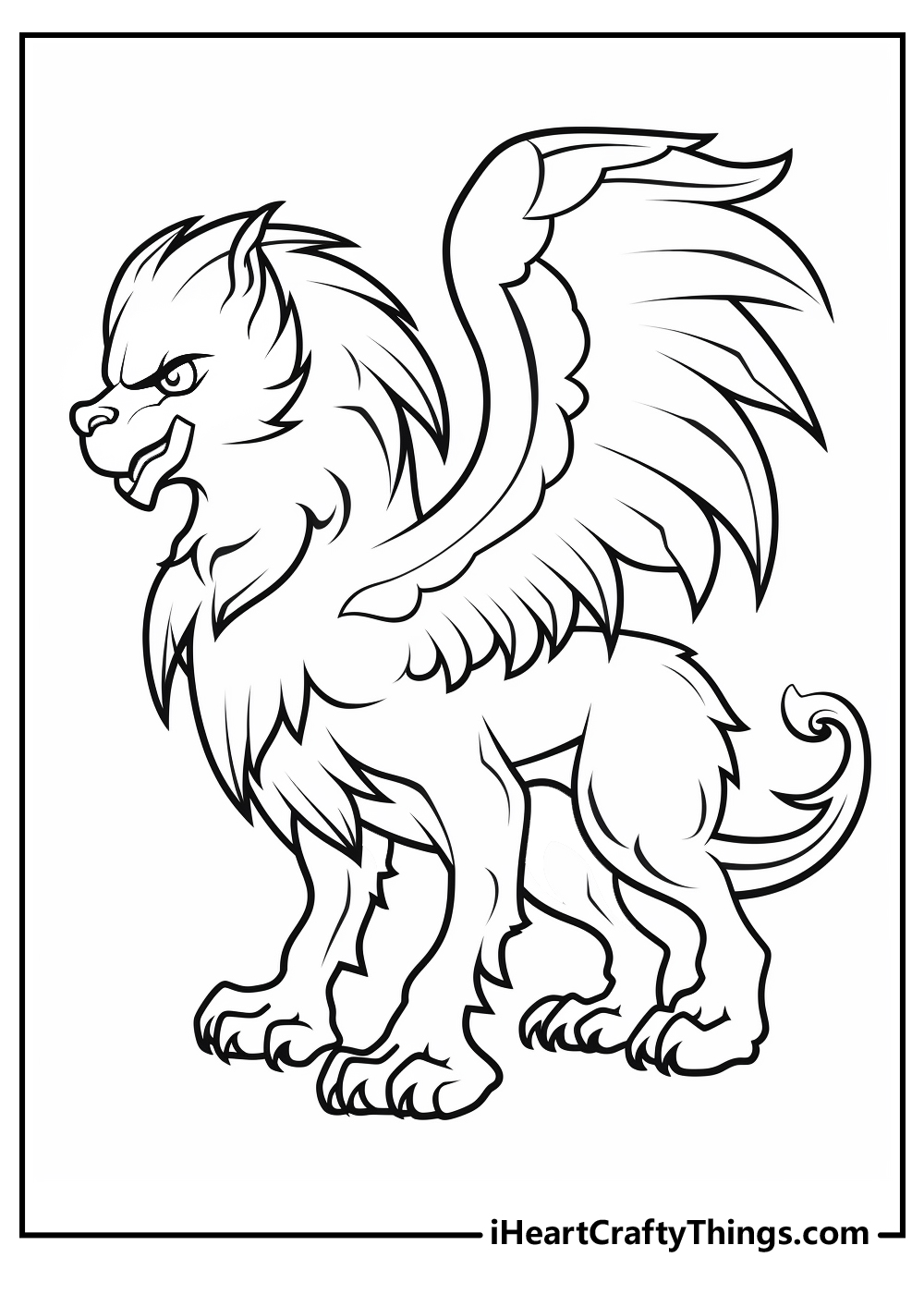 black-and-white griffin coloring pages