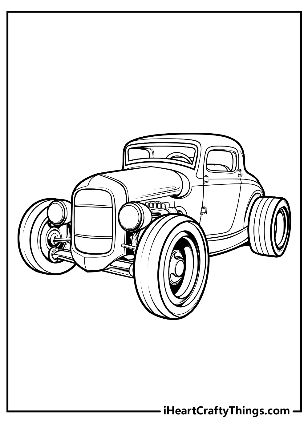 hot rod coloring printable for kids
