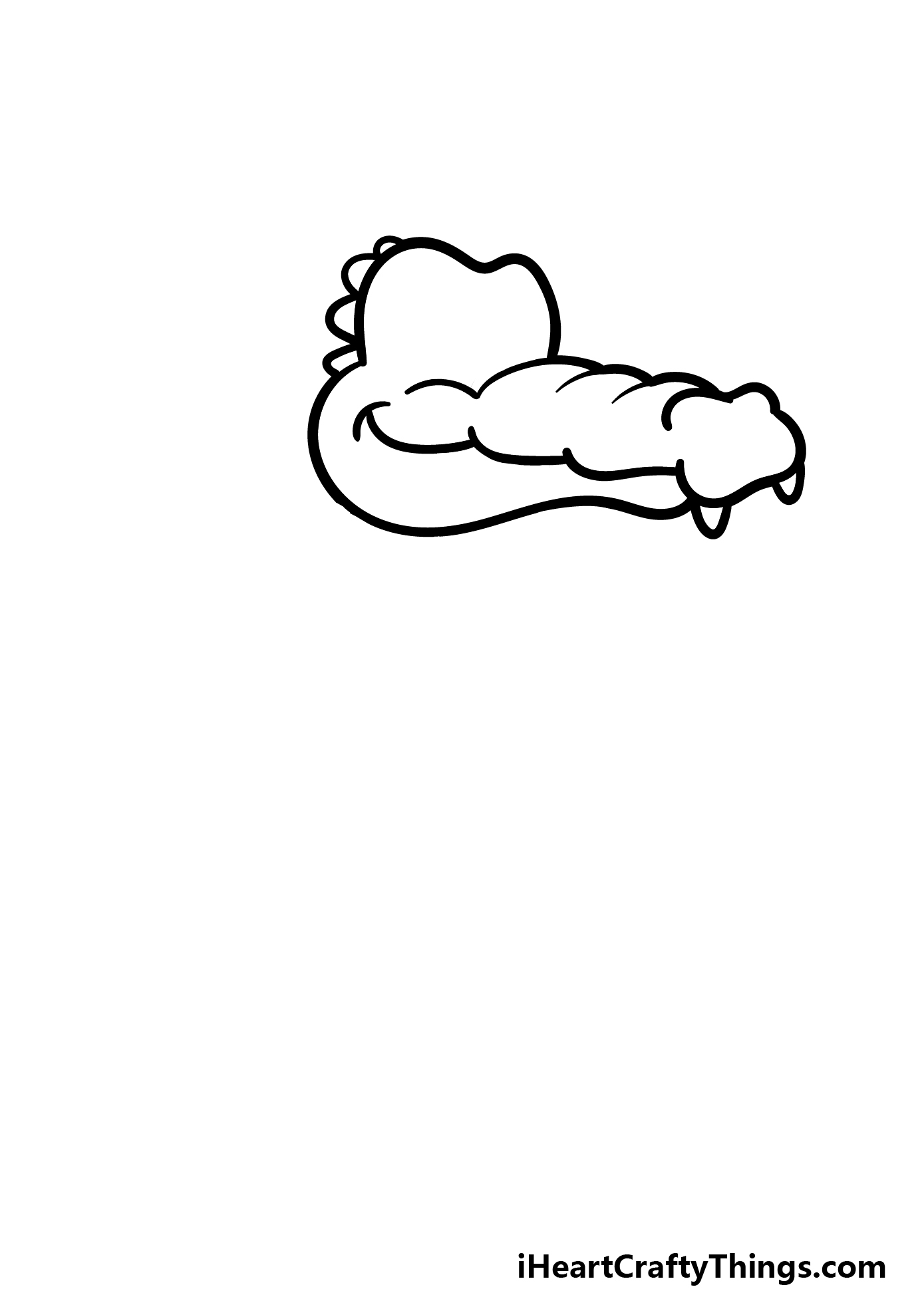 how to draw a Cartoon Alligator step 1