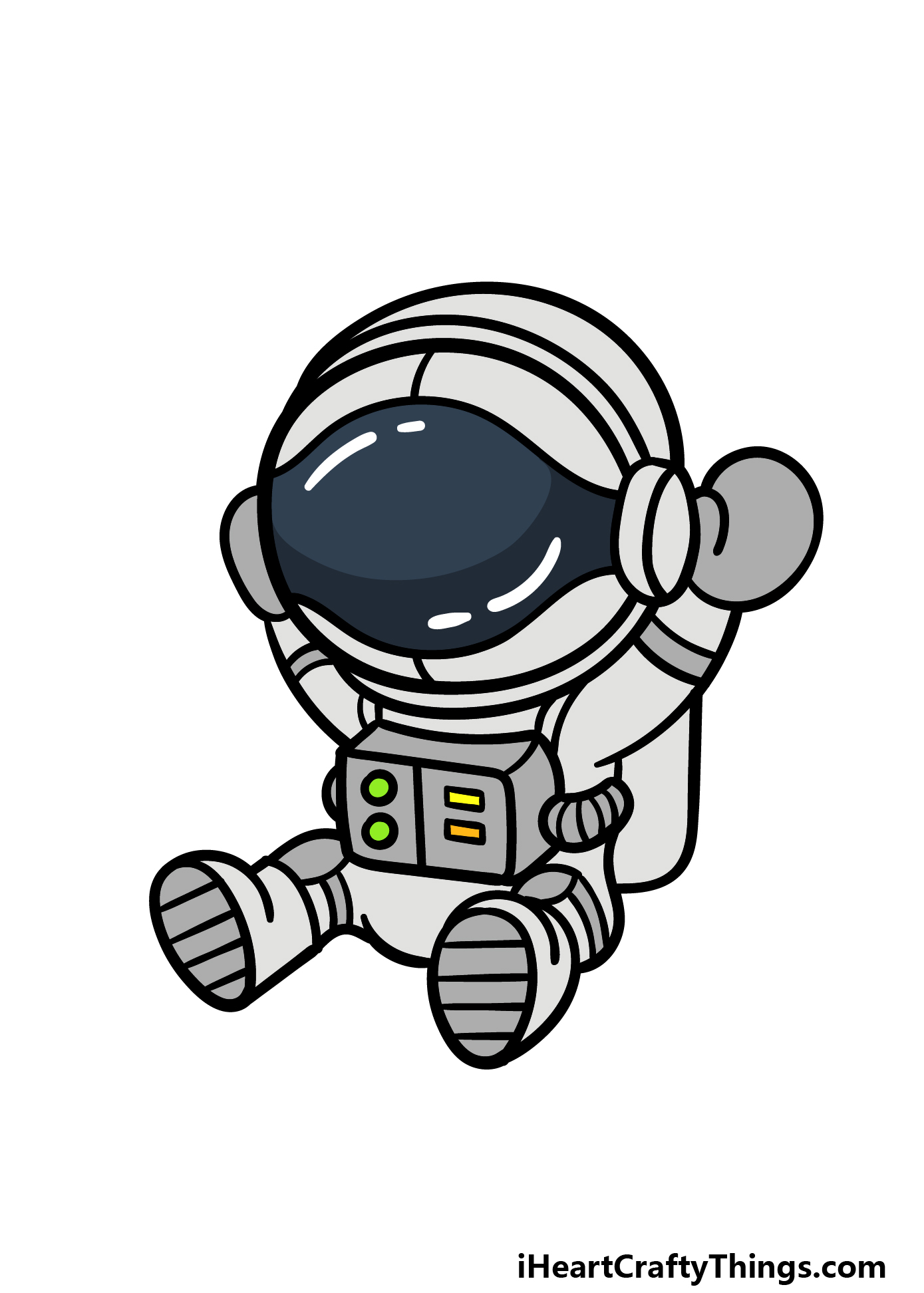 how to draw a Cartoon Astronaut step 6