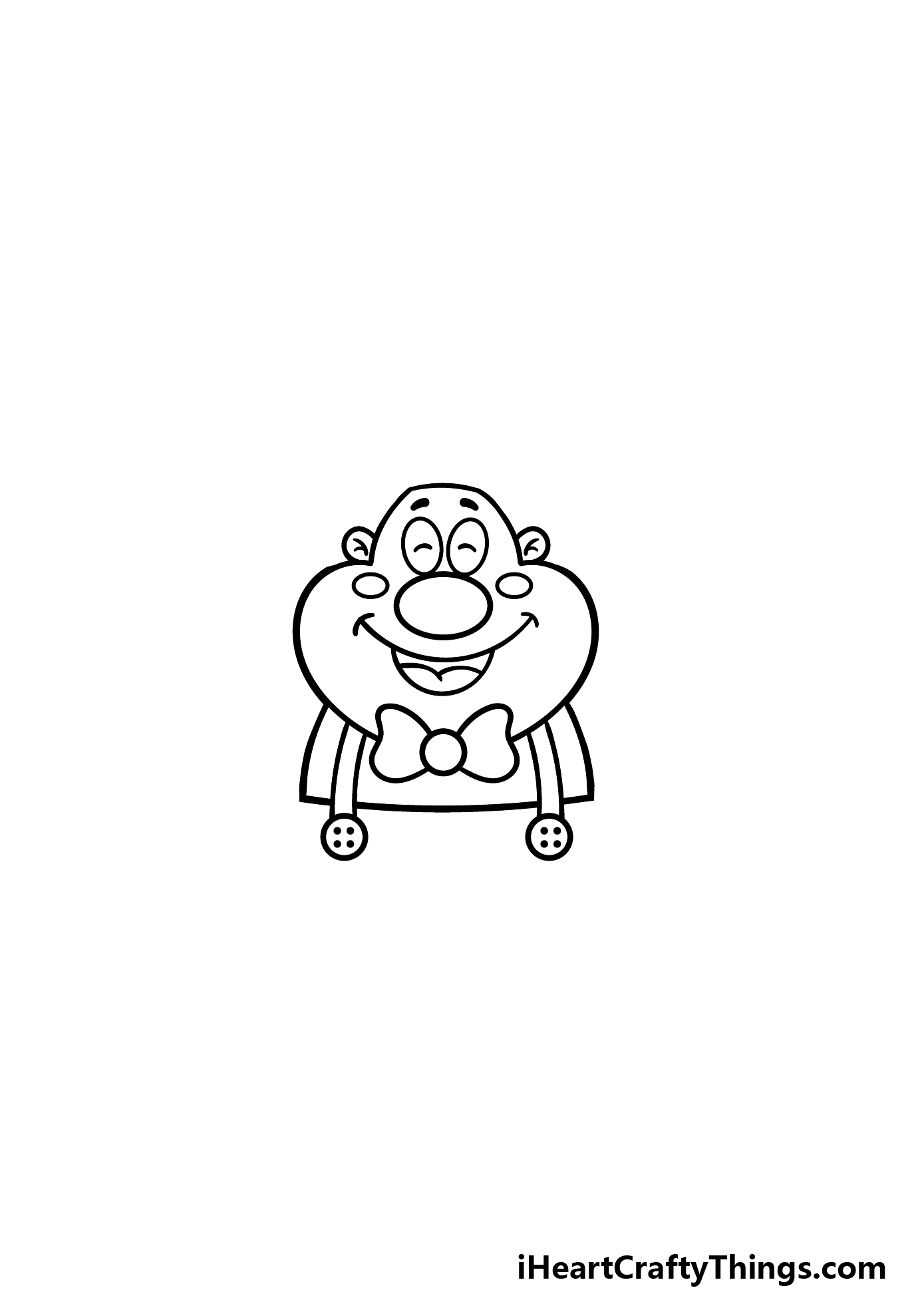 how to draw a cartoon clown step 1