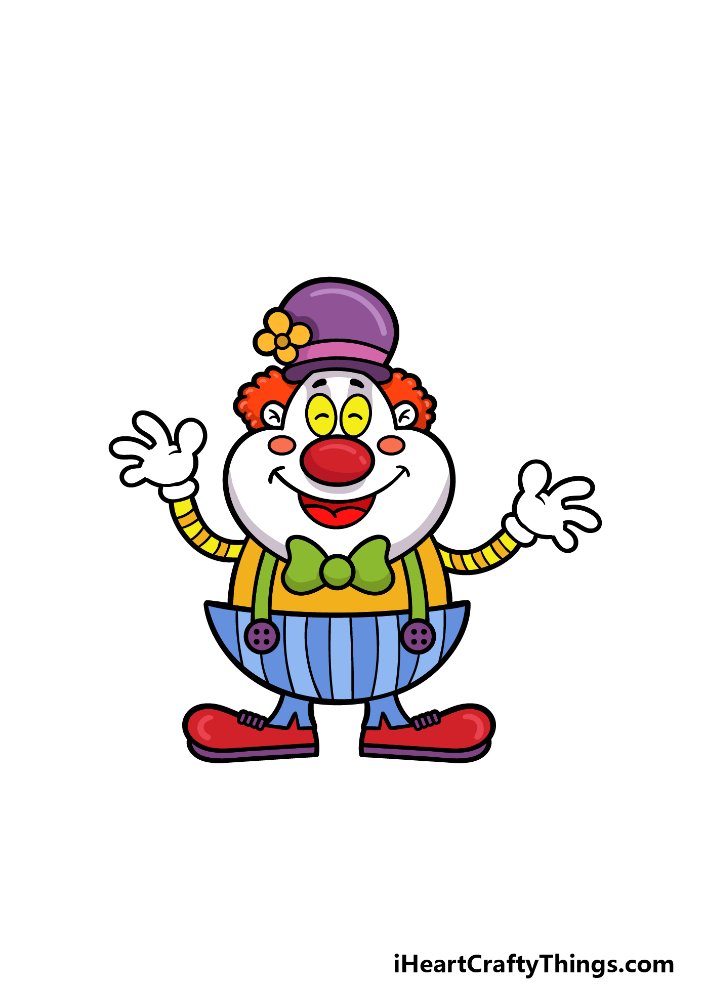 how to draw a cartoon clown step 6