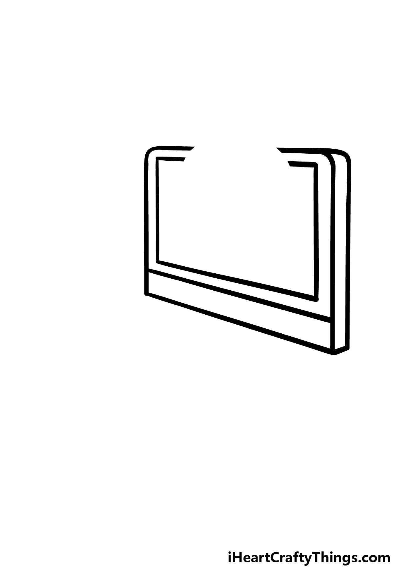 how to draw a cartoon computer step 1
