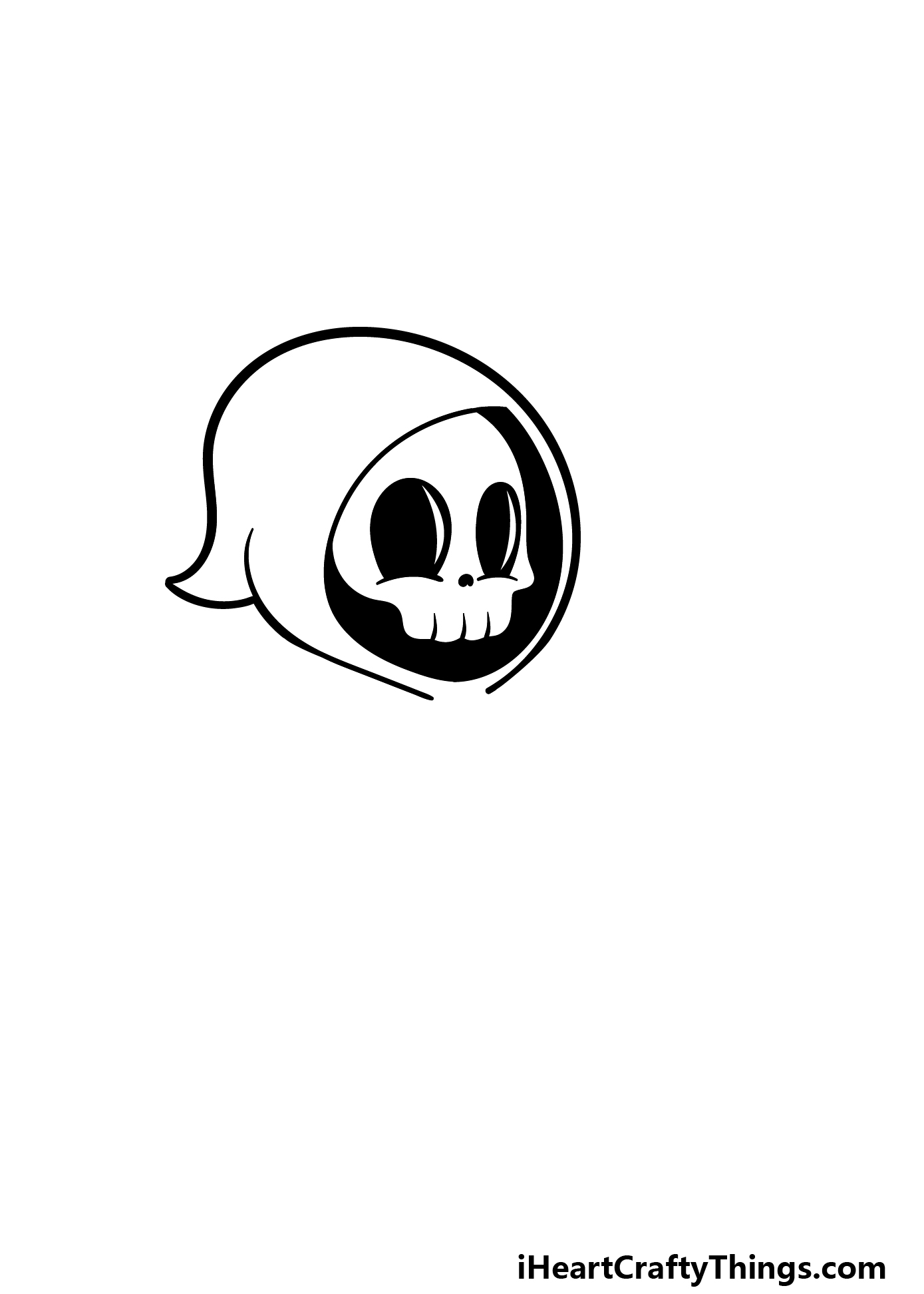 how to draw a cartoon death step 2