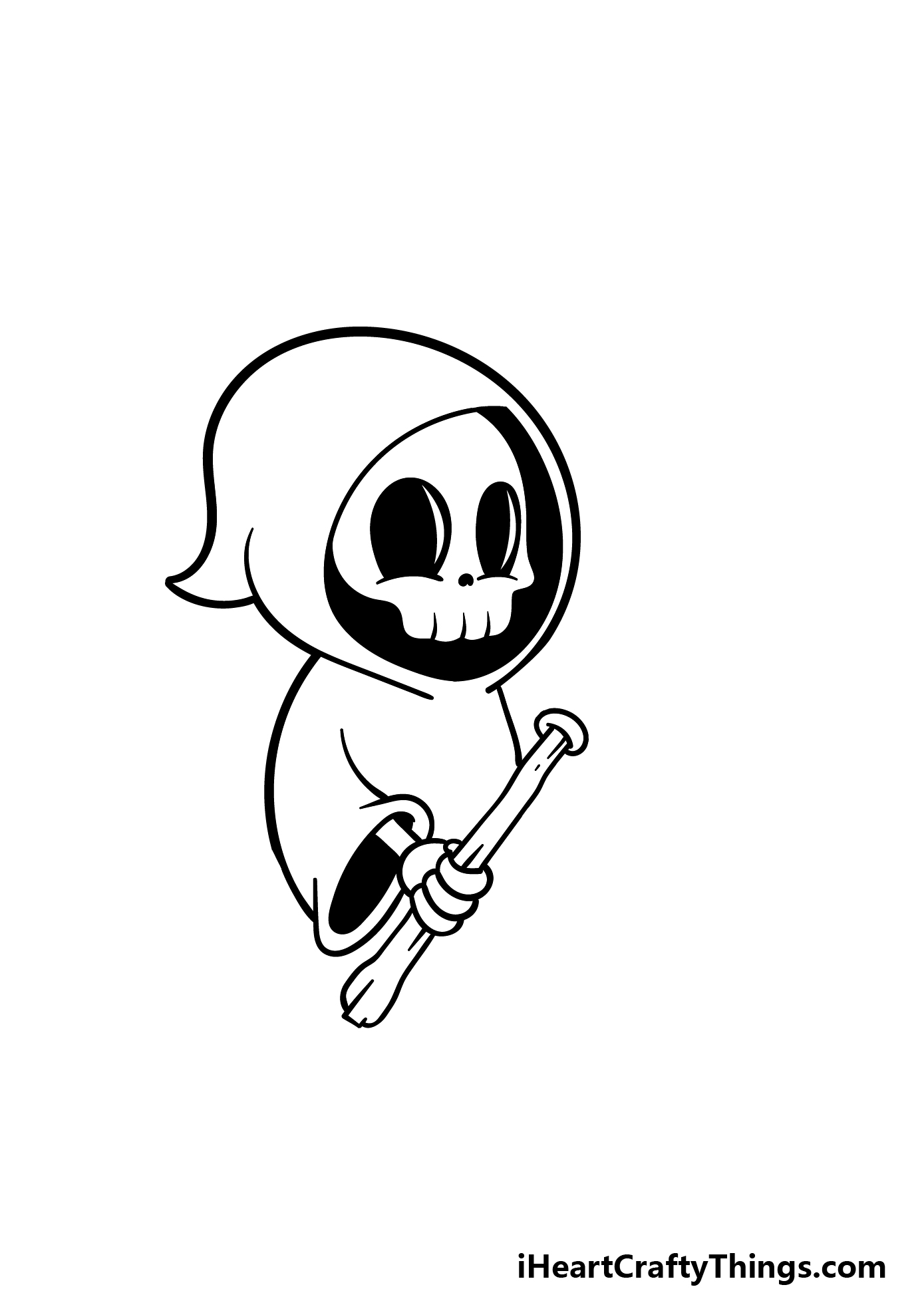 how to draw a cartoon death step 3