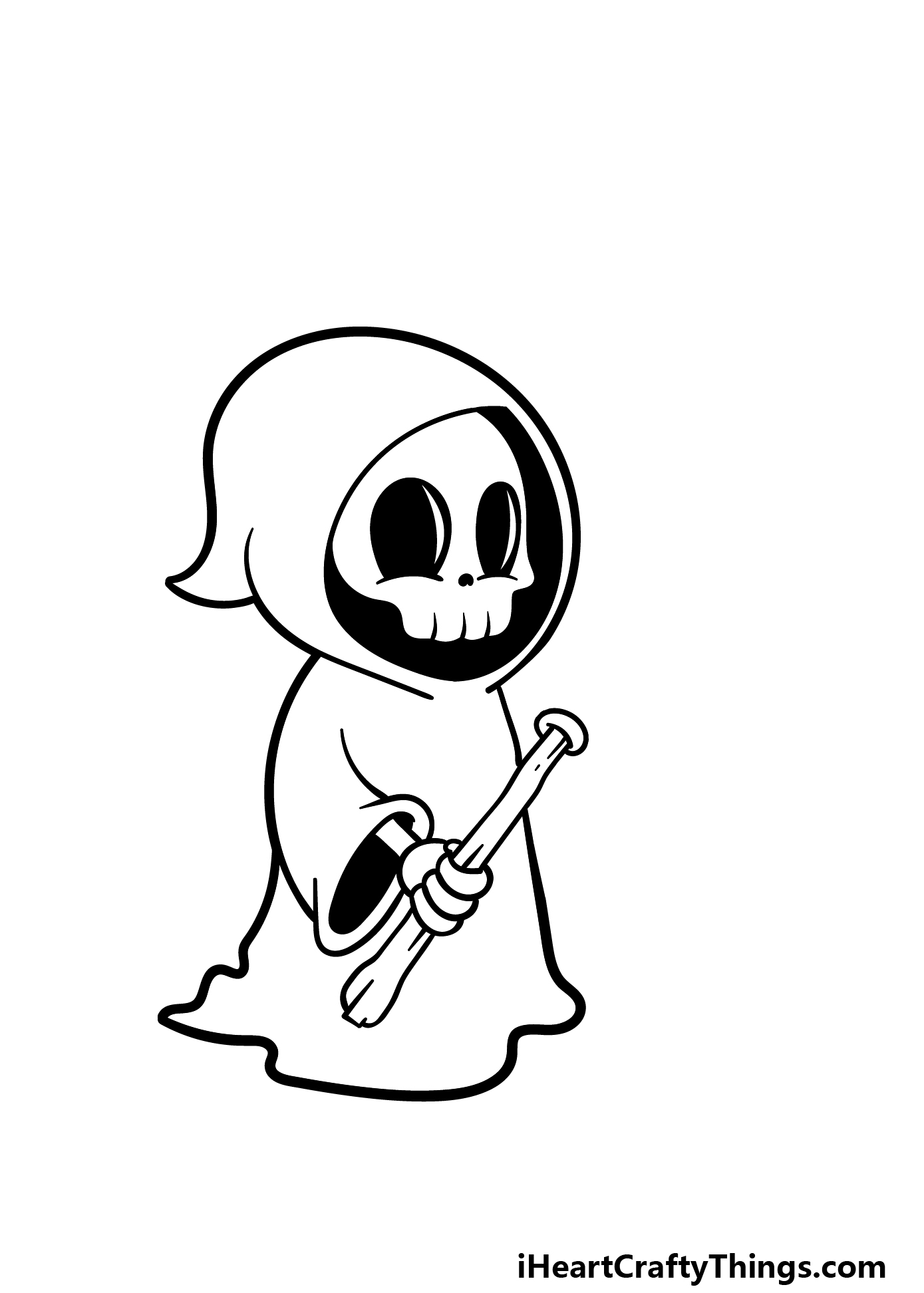 how to draw a cartoon death step 4