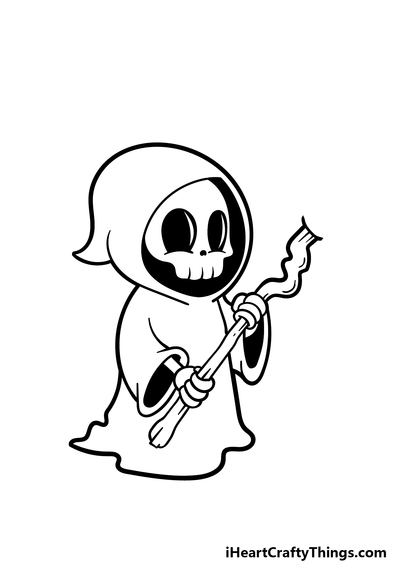 how to draw a cartoon death step 6