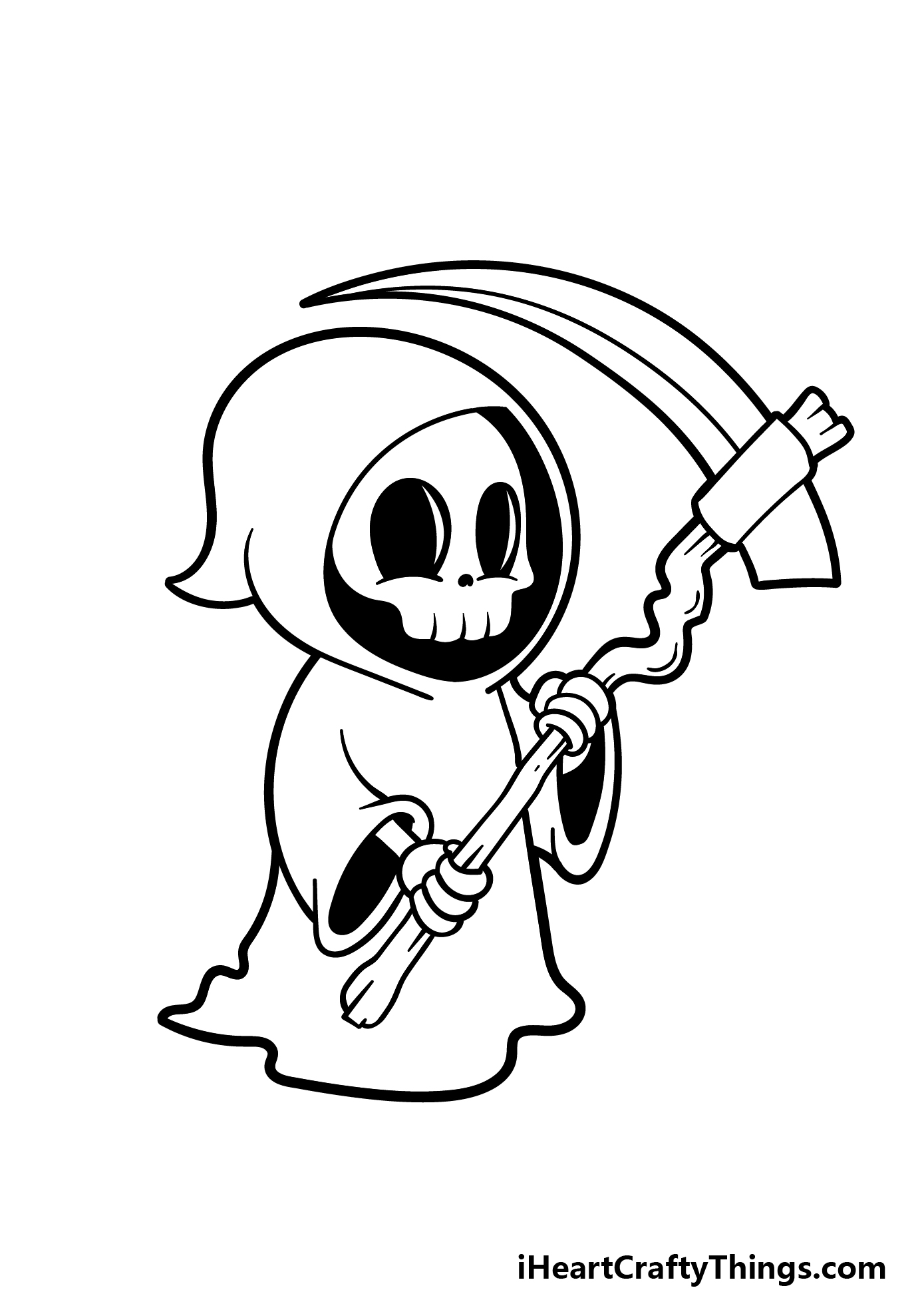 how to draw a cartoon death step 8