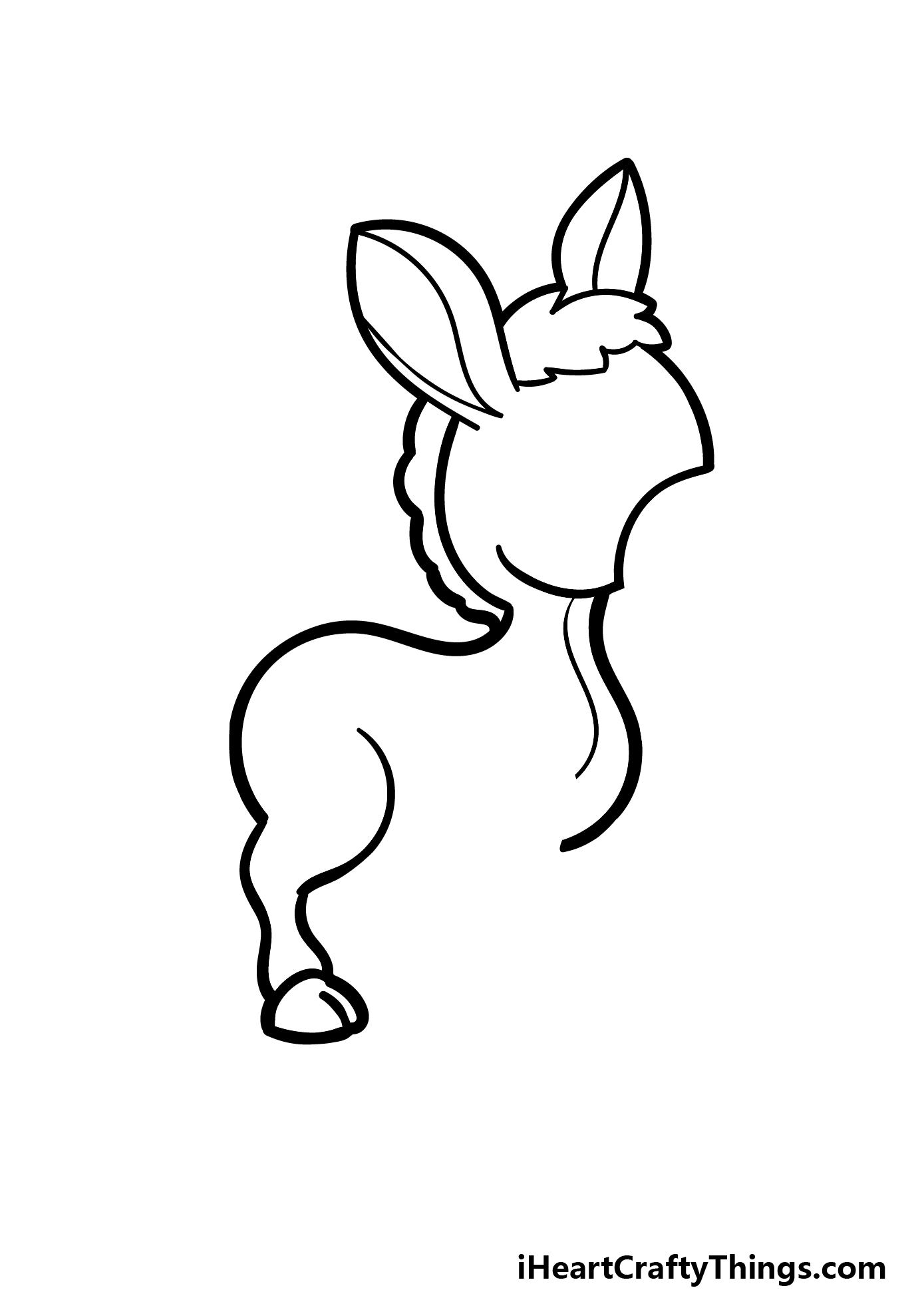 how to draw a cartoon donkey step 2
