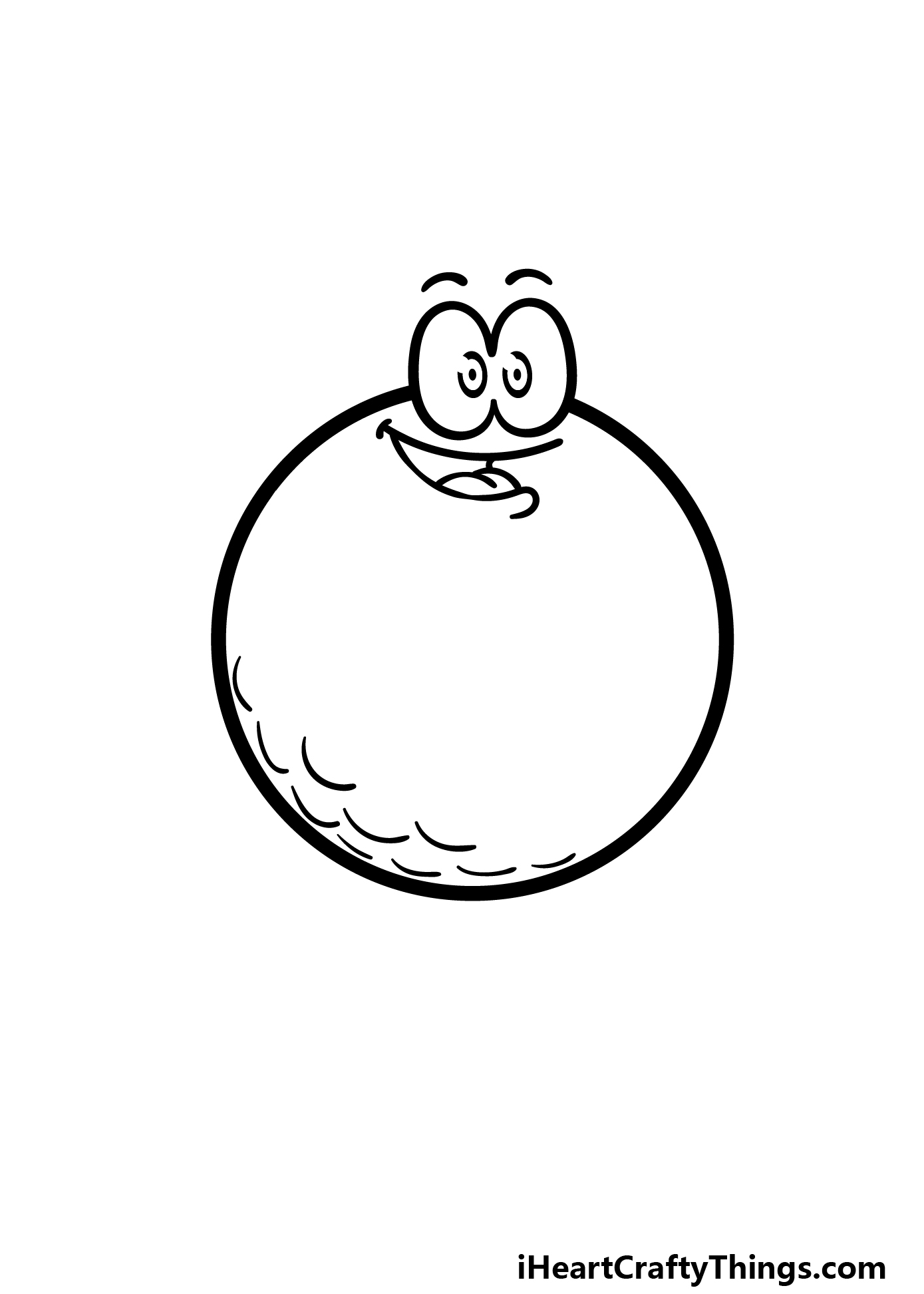 how to draw a cartoon golf ball step 5