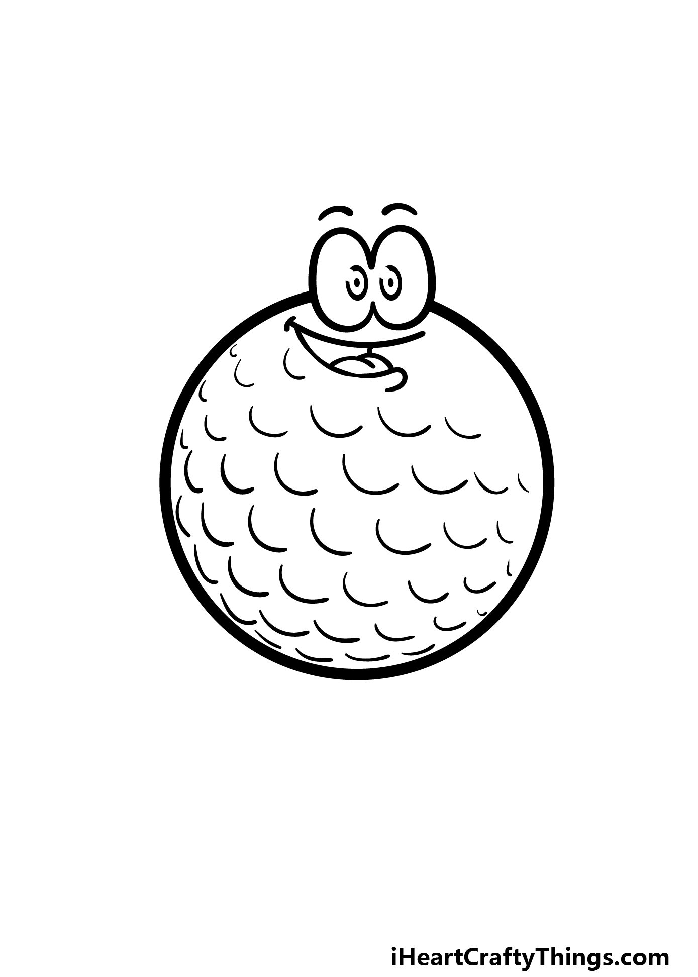 how to draw a cartoon golf ball step 7