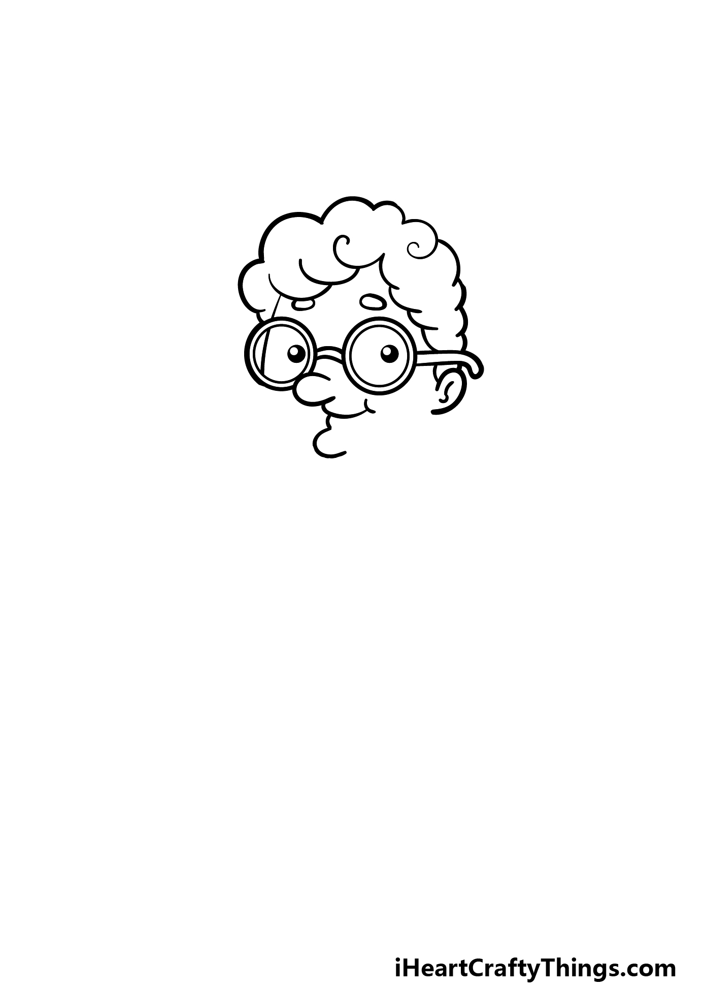 how to draw a cartoon grandma step 1