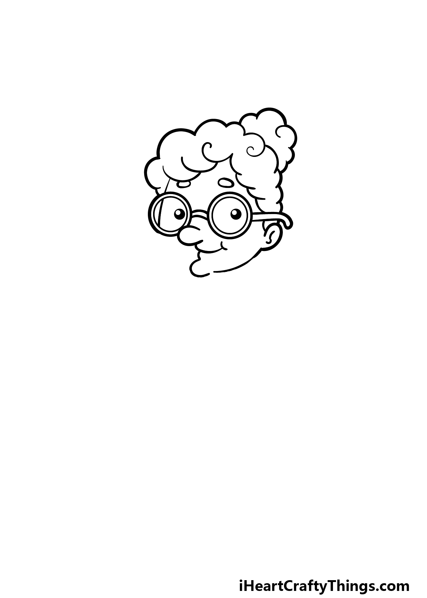 how to draw a cartoon grandma step 2