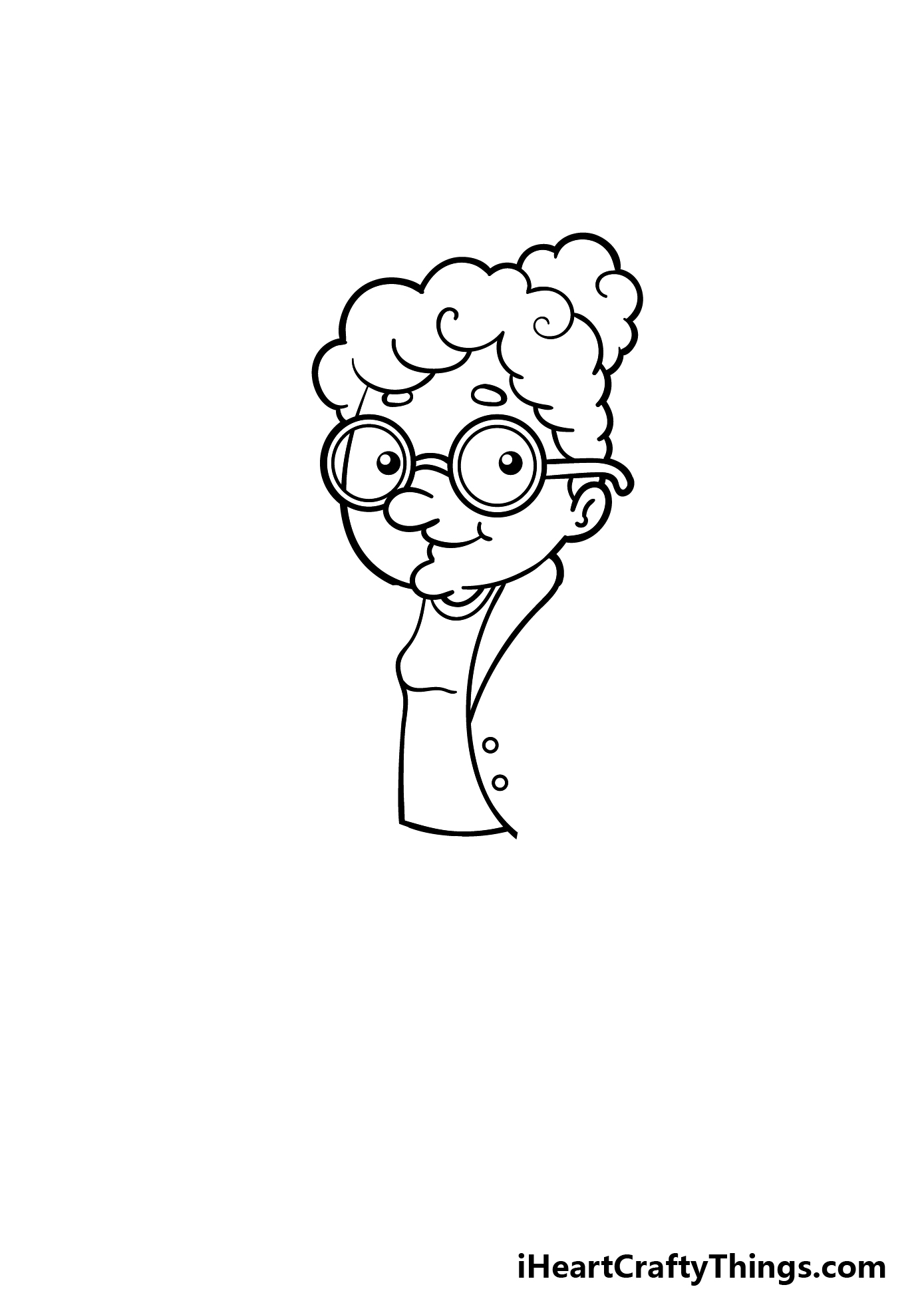 how to draw a cartoon grandma step 4