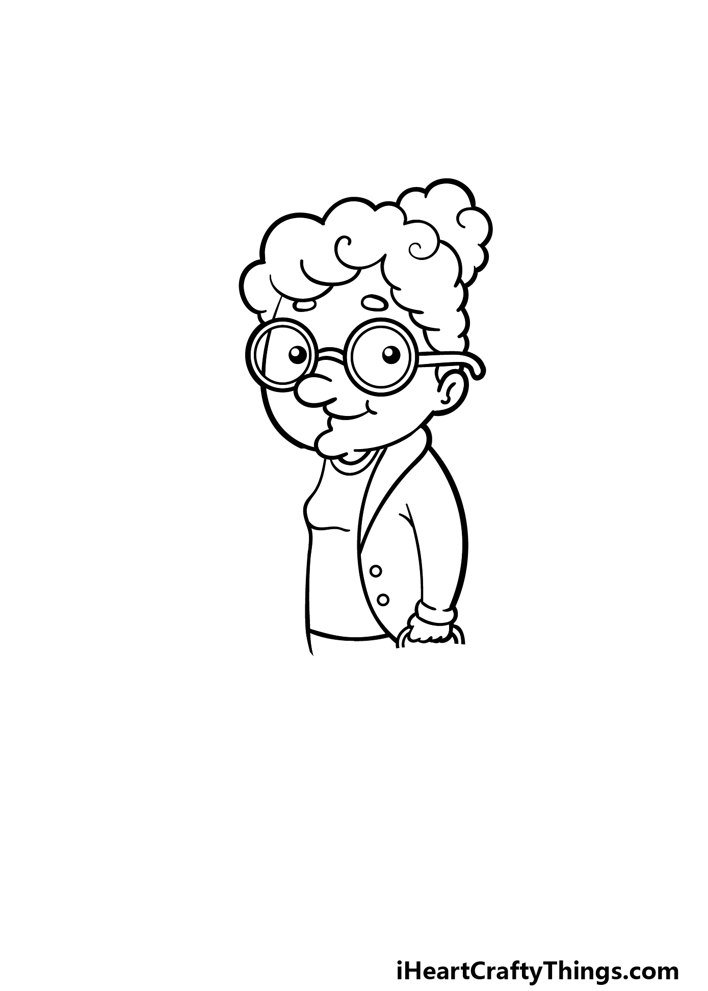 how to draw a cartoon grandma step 5