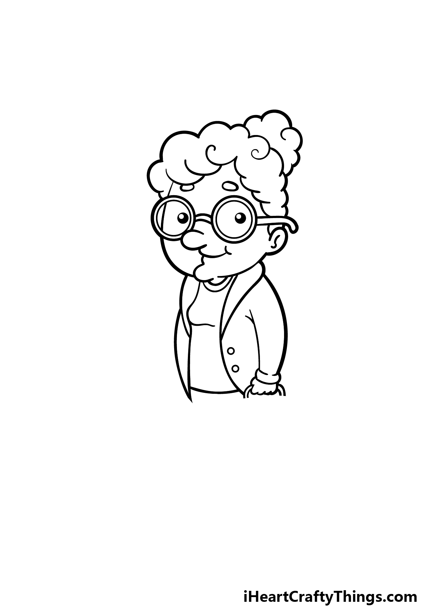 how to draw a cartoon grandma step 6