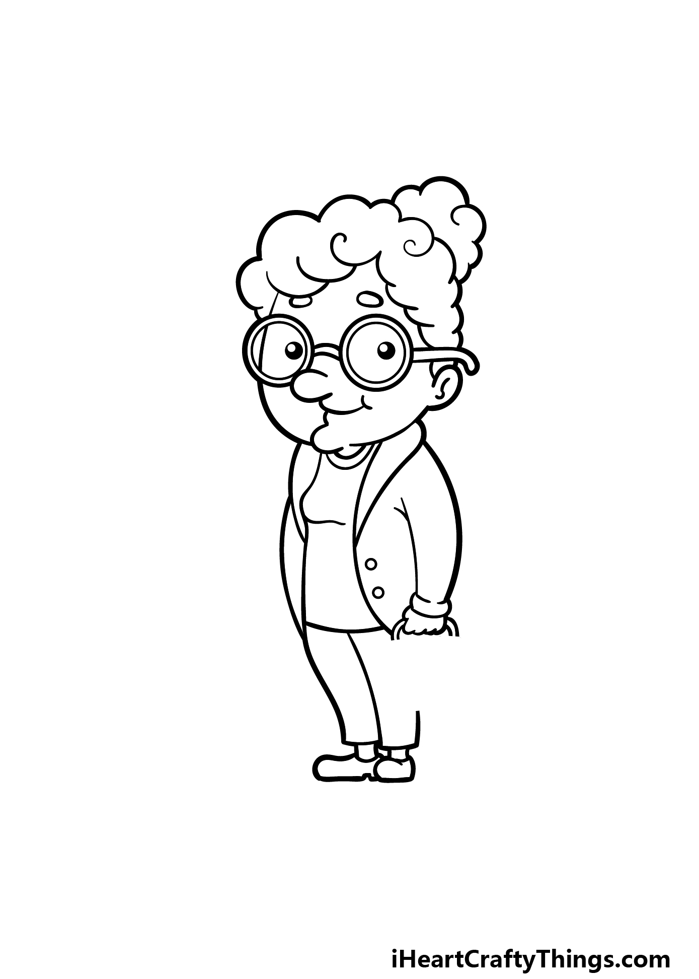 how to draw a cartoon grandma step 7