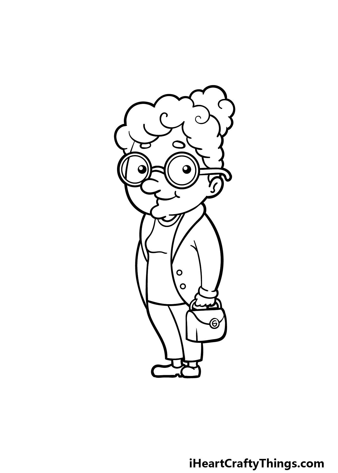 how to draw a cartoon grandma step 8