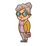 how to draw a cartoon grandma image