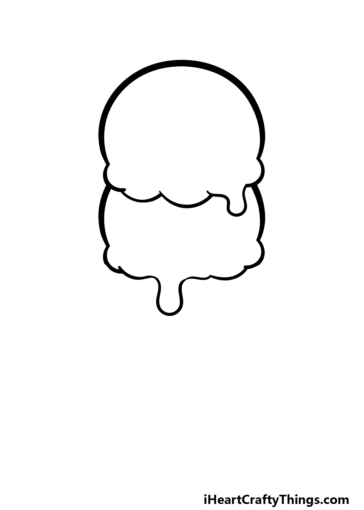 how to draw a cartoon Ice Cream step 2