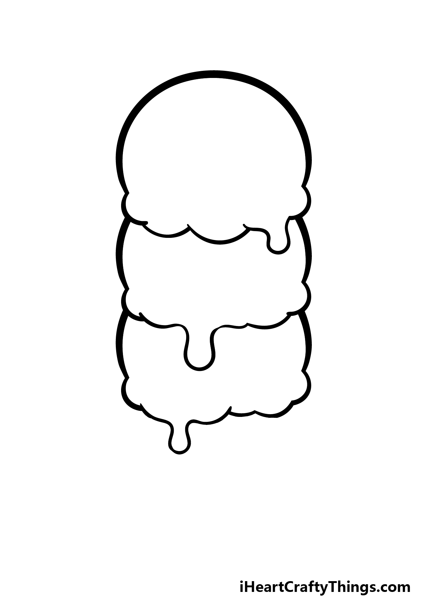 how to draw a cartoon Ice Cream step 3